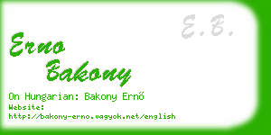 erno bakony business card